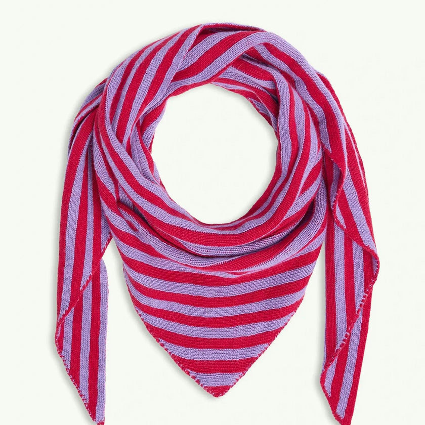 women's wool blend scarf - berry bloom