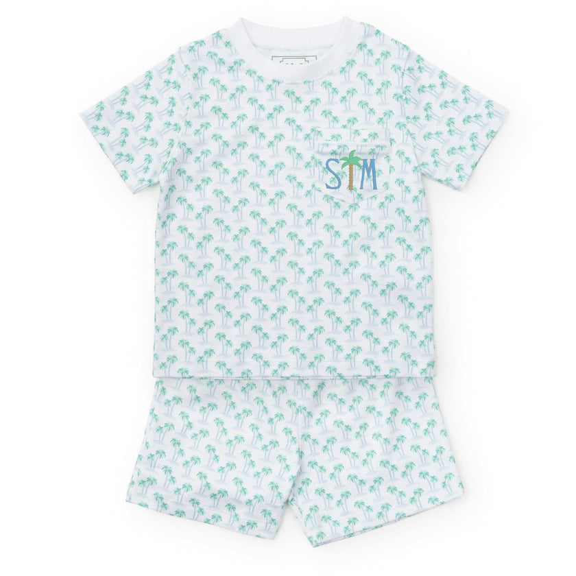 Charles Boys' Short Set - Palm Tree Isle Blue
