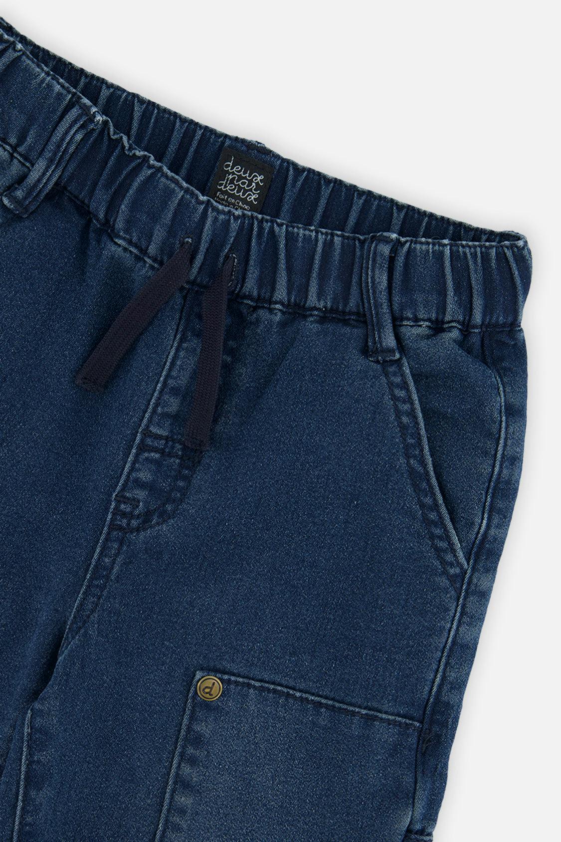 French Terry Denim Pants Navy Blue