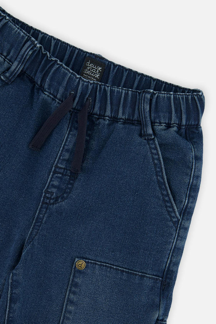 Baby French Terry Denim Pants Navy Blue