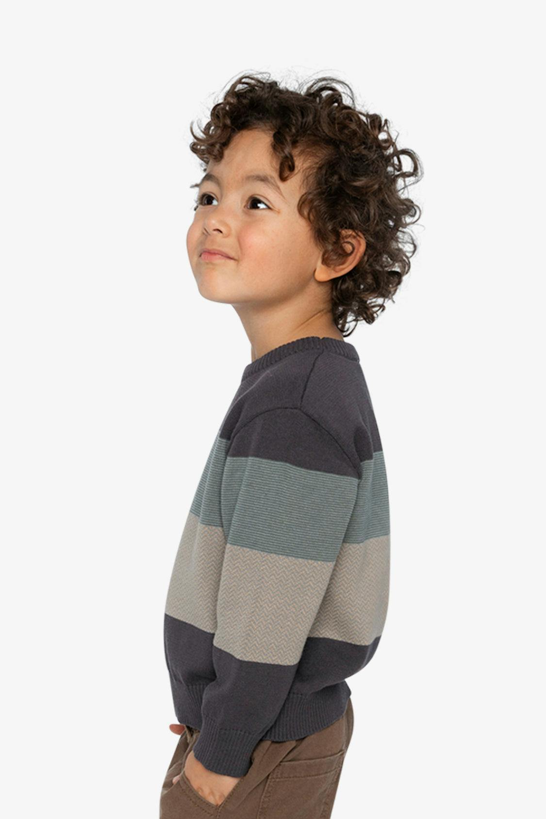 Colorblock Knit Sweater Black And Beige