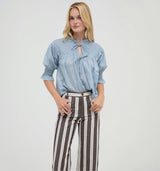 The Zinnia Top -  Dusty Blue