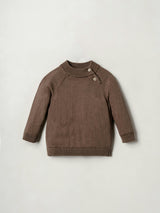 Brown 3-Piece Knit Sweater, Pant & Bandana Bib Set