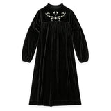 Velour Dress With Embroidery