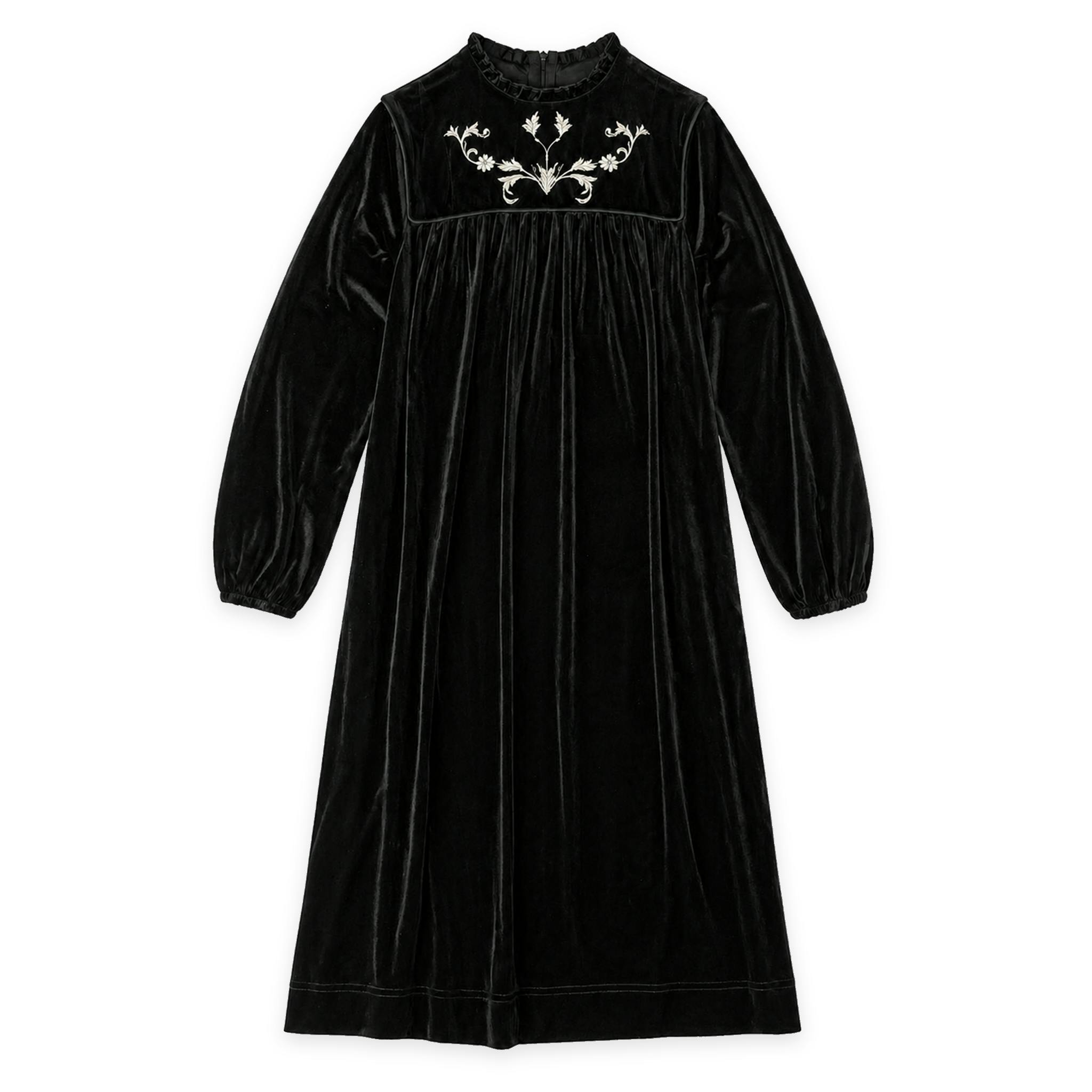 Velour Dress With Embroidery