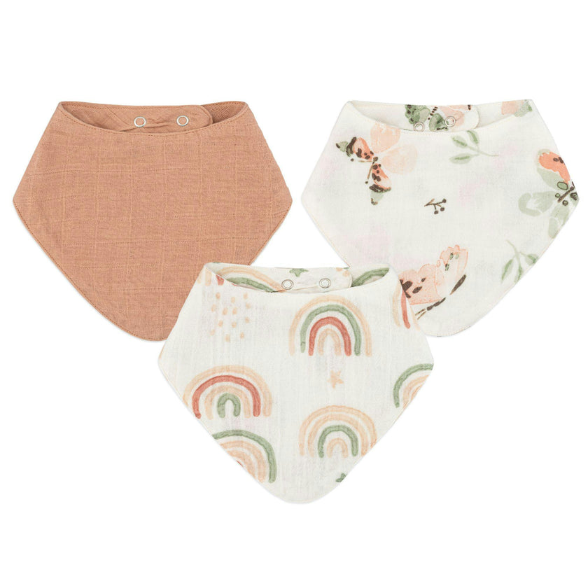 Parker Butterfly Cotton Bandana Baby Bib (3 Pack)