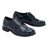 Navy Patent Brogue Dress Shoes