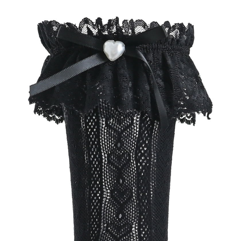 Heart Lace Ribbon Socks