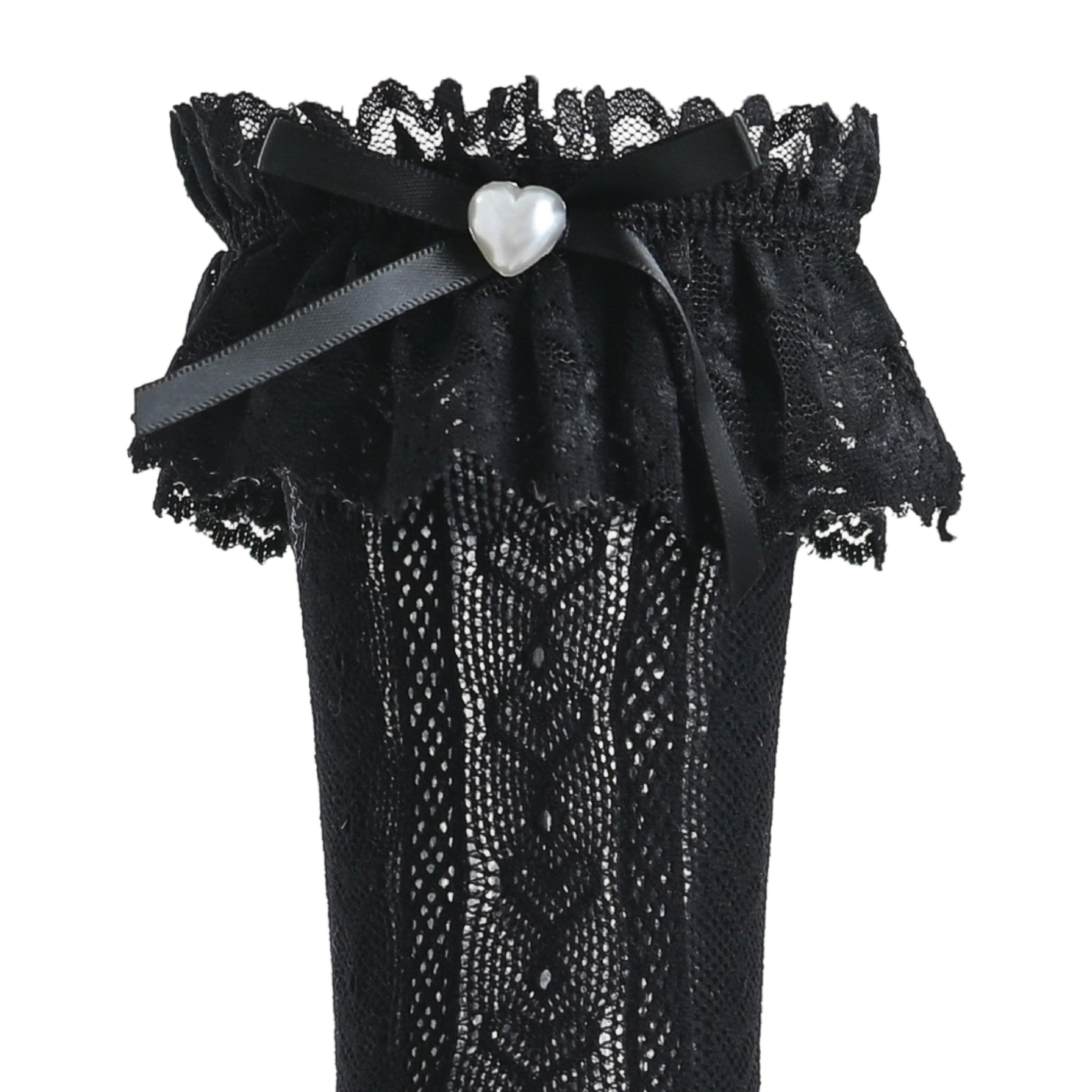 Heart Lace Ribbon Socks