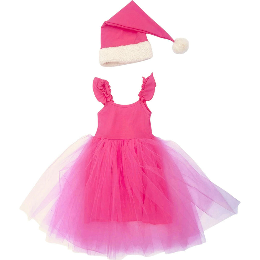 Pink Elf Holiday Dress for Kids – Christmas Tutu Costume & Playwear