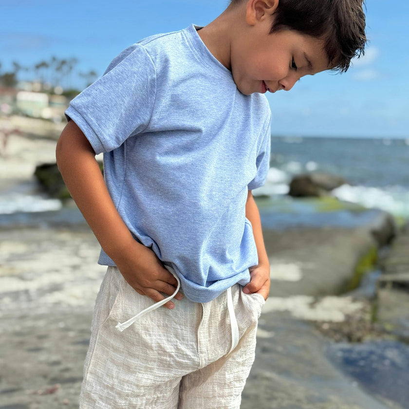 CREW CREAM PLAID WOVEN TEXTURED SHORTS