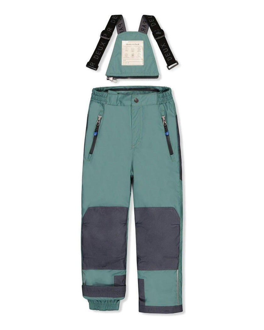 Two Piece Play Snowsuit Blue Camouflage Print With Green Pants
