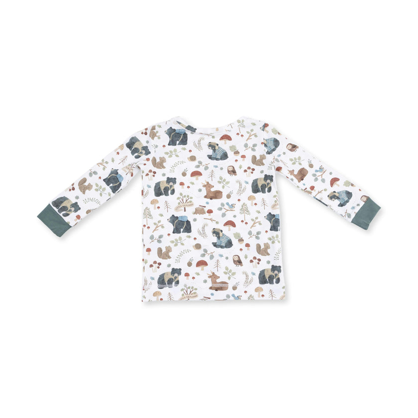 Southern Woodland Animals Green - Long Sleeve Loungewear Set