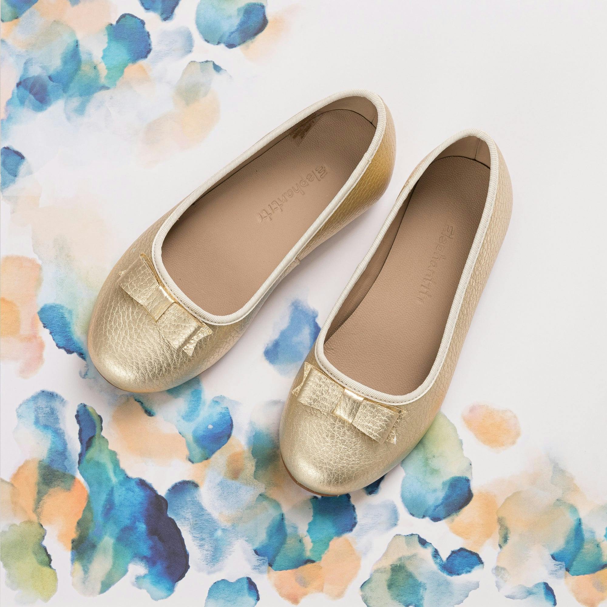Camille Ballet Flat | Gold Leather