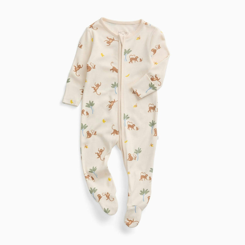 Monkeys Clever Zip Baby Pajamas