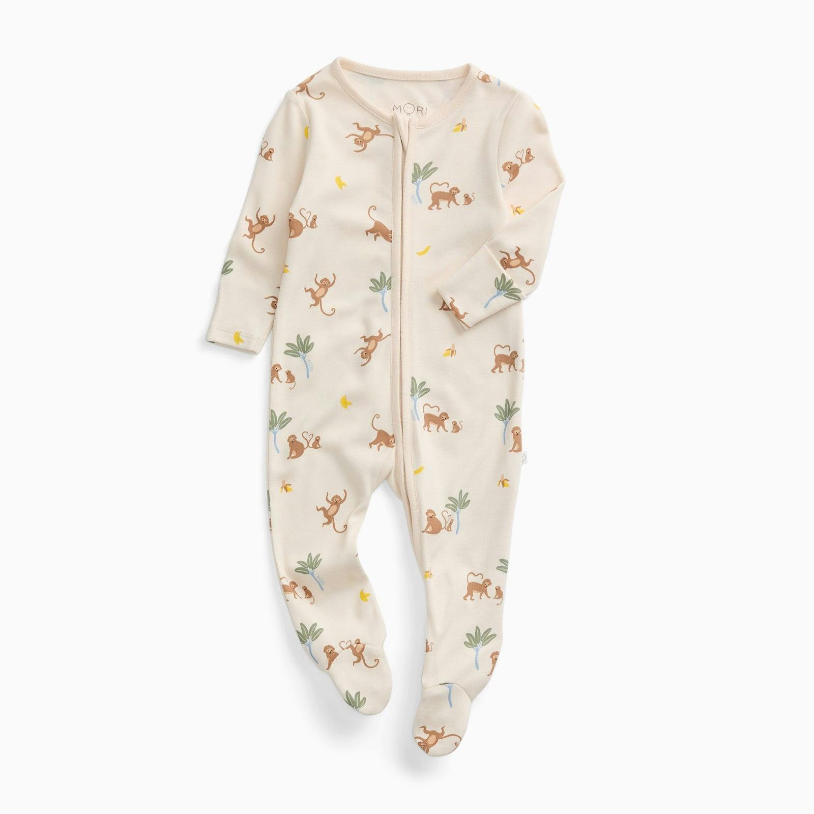 Monkeys Clever Zip Baby Pajamas