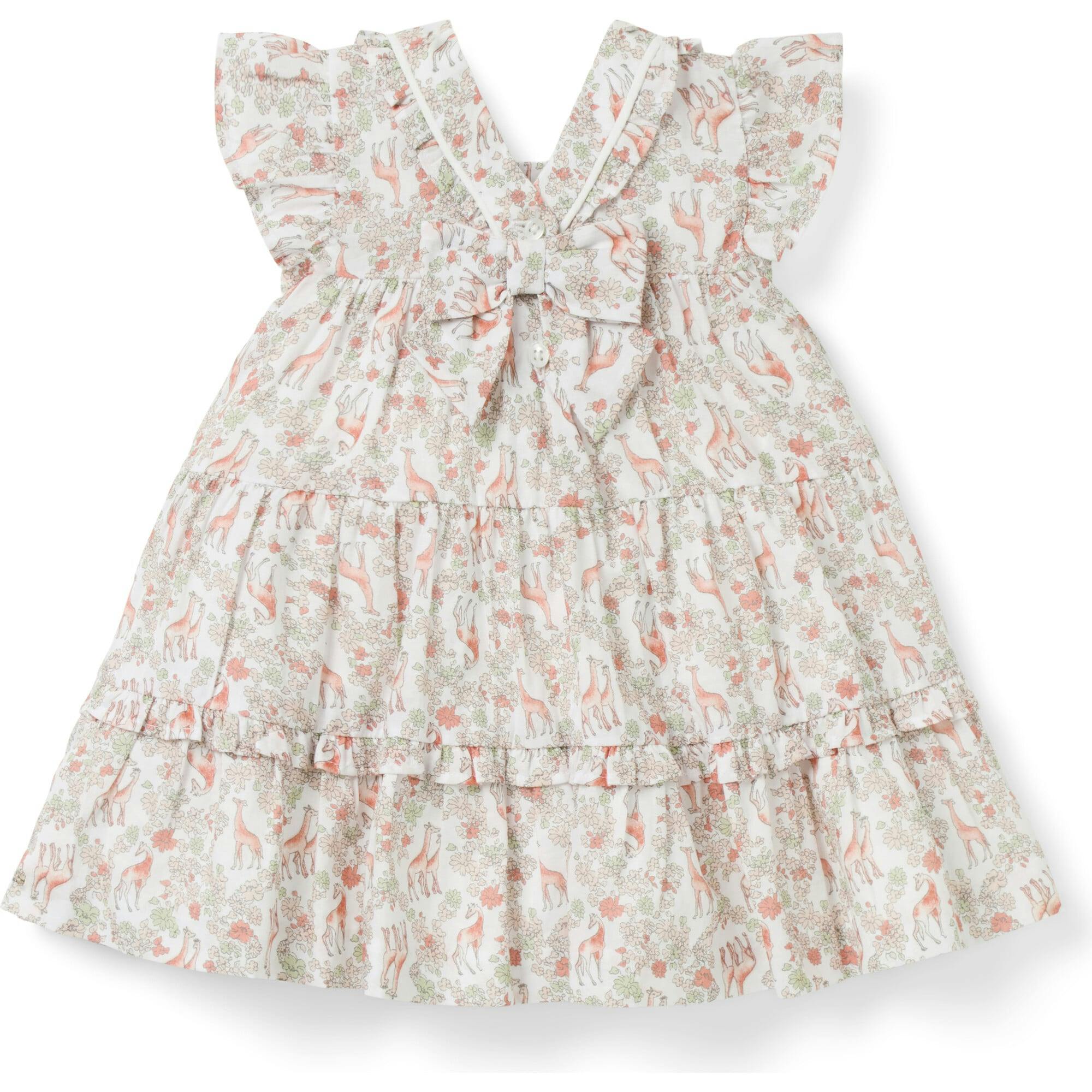 Baby Giraffe Ditsy Floral Dress, Pink