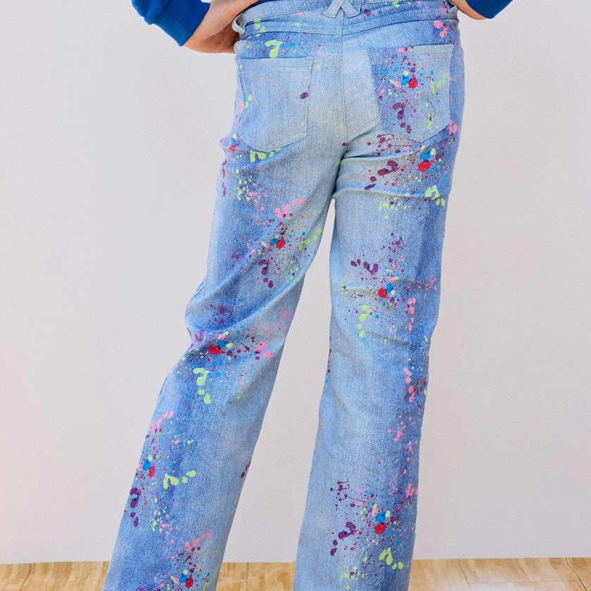 Girls Hi-Shine Mid Rise Slim Band Twill Pant