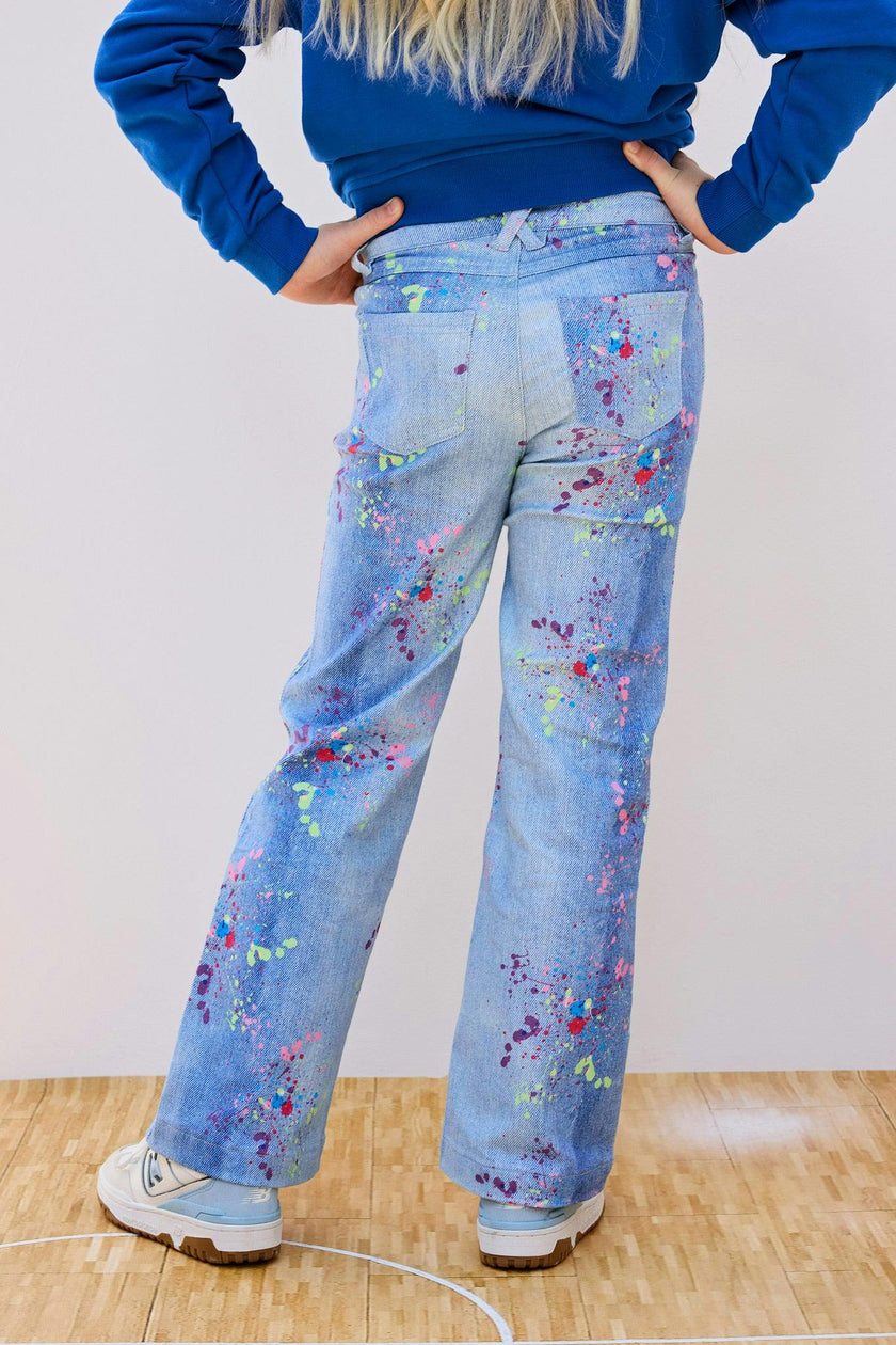 Girls Hi-Shine Mid Rise Slim Band Twill Pant