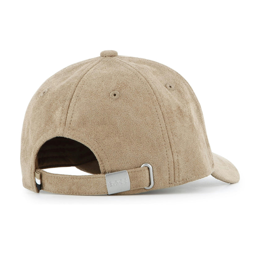 Beige Embroidered Logo Cap
