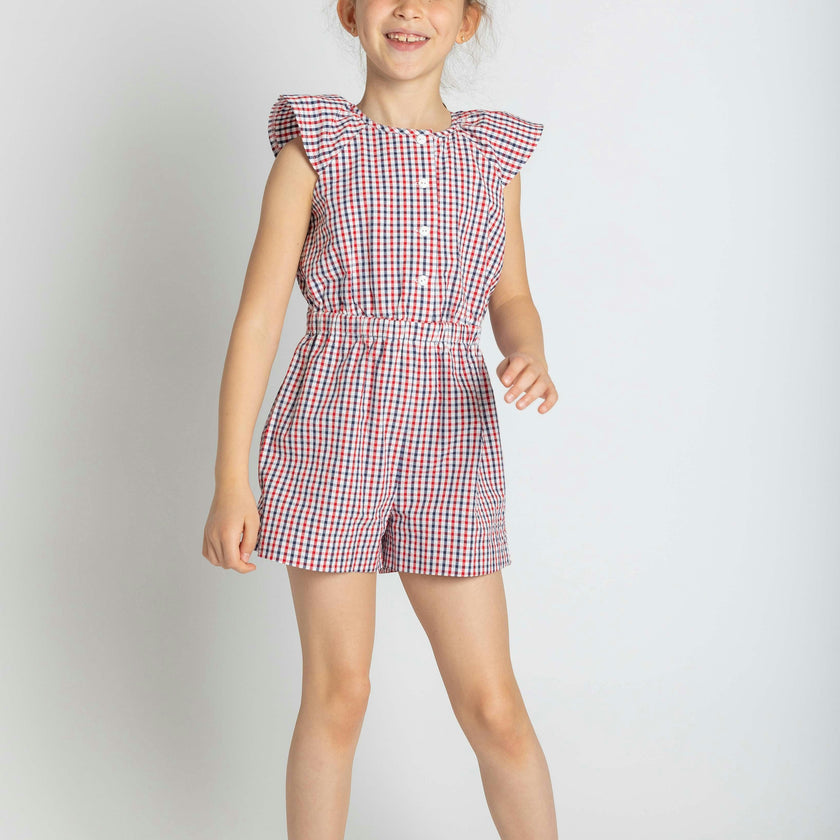 Plaid Seersucker Romper