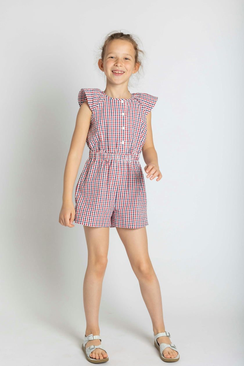 Plaid Seersucker Romper