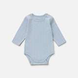 Organic Cotton Pointelle Long Sleeve Romper