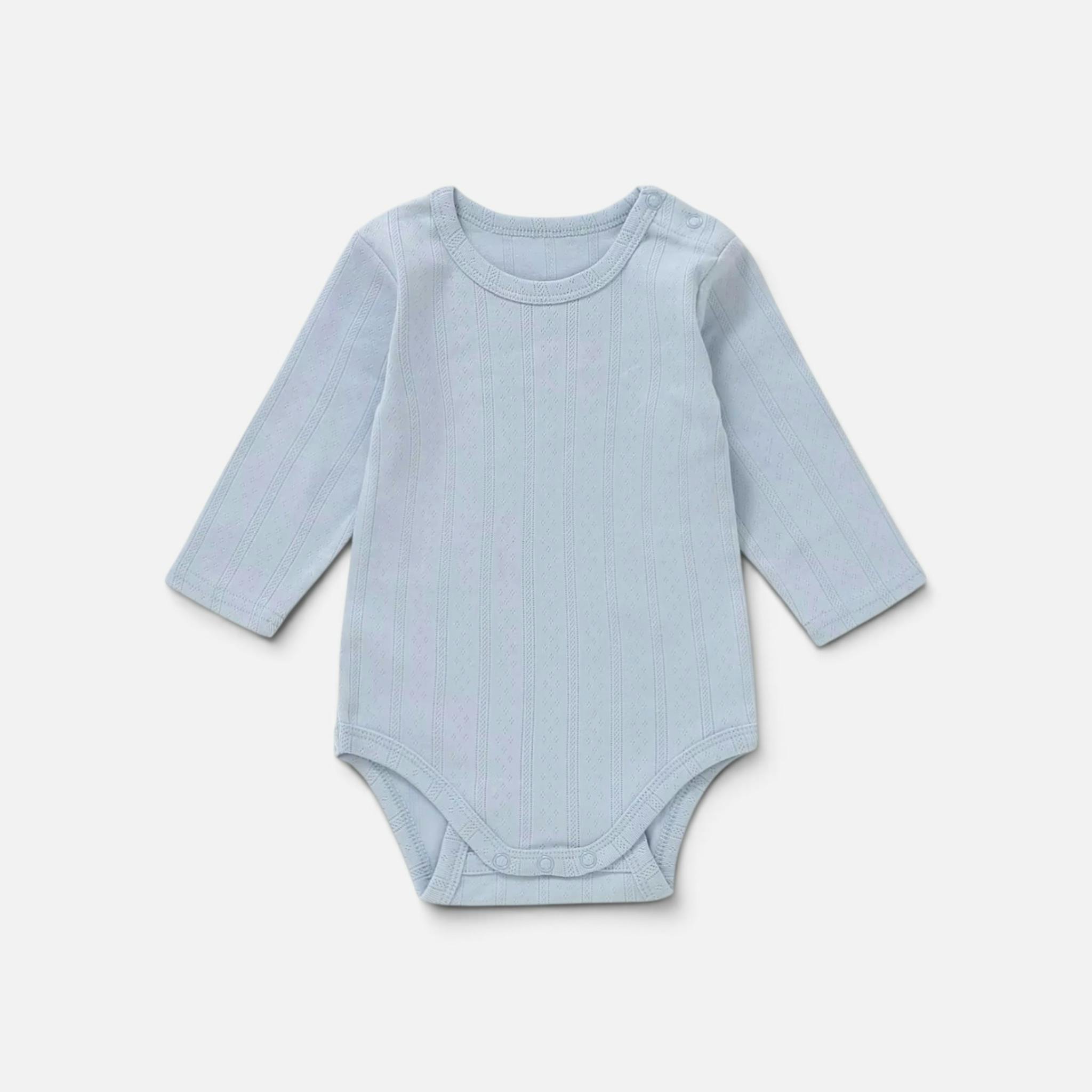 Organic Cotton Pointelle Long Sleeve Romper