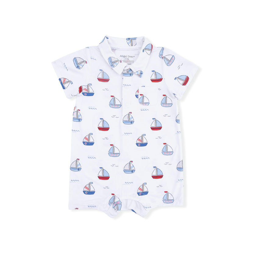 Bubbly Sailboats Blue - Polo Shortie