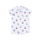 Bubbly Sailboats Blue - Polo Shortie