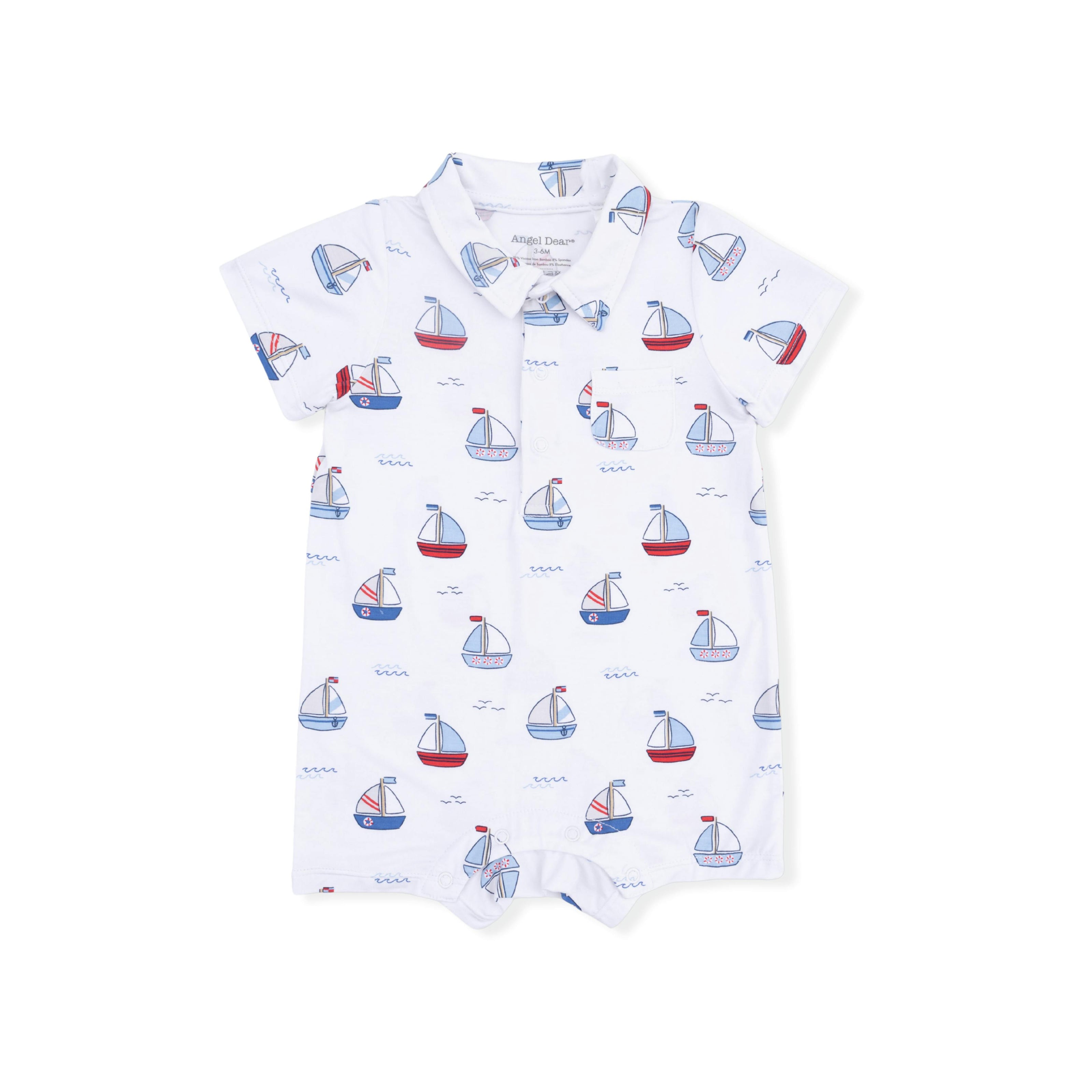 Bubbly Sailboats Blue - Polo Shortie