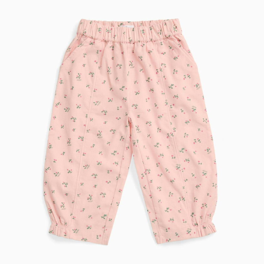 Floral Frilled Soft Corduroy Pants