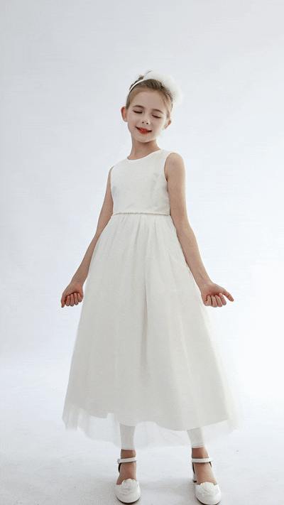 White Lysandra Sleeveless Formal Dress