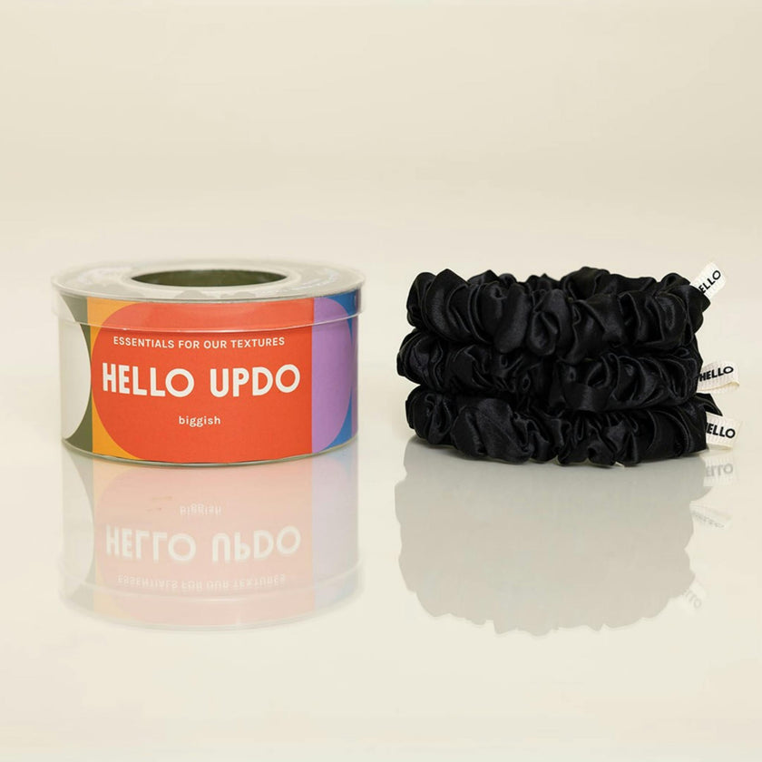 Black Silk Scrunchies