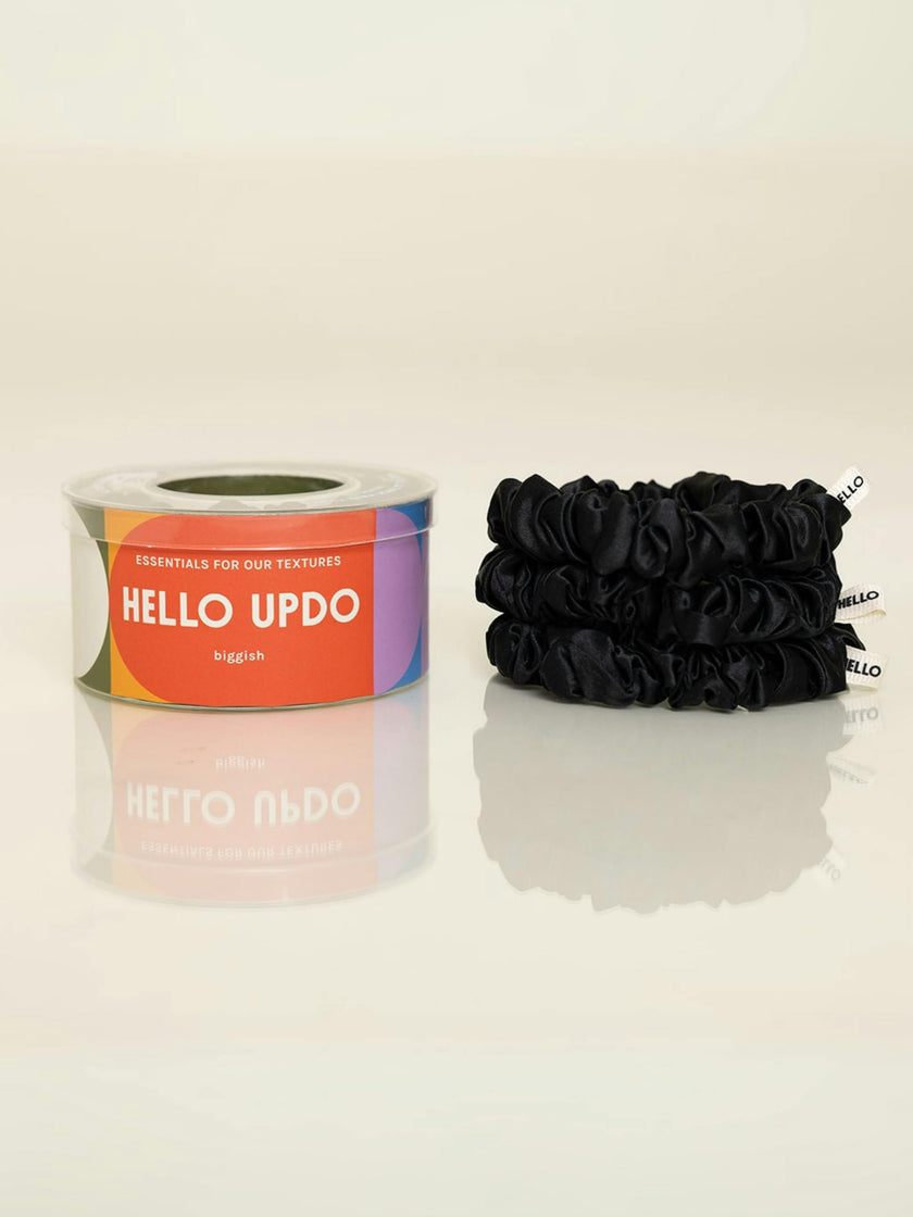 Black Silk Scrunchies