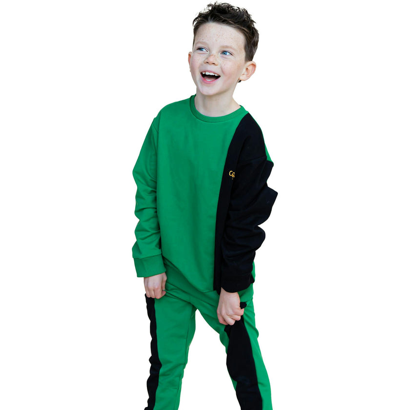 Colorblock Pattern Crew Neck Long Sleeve Sweatshirt
