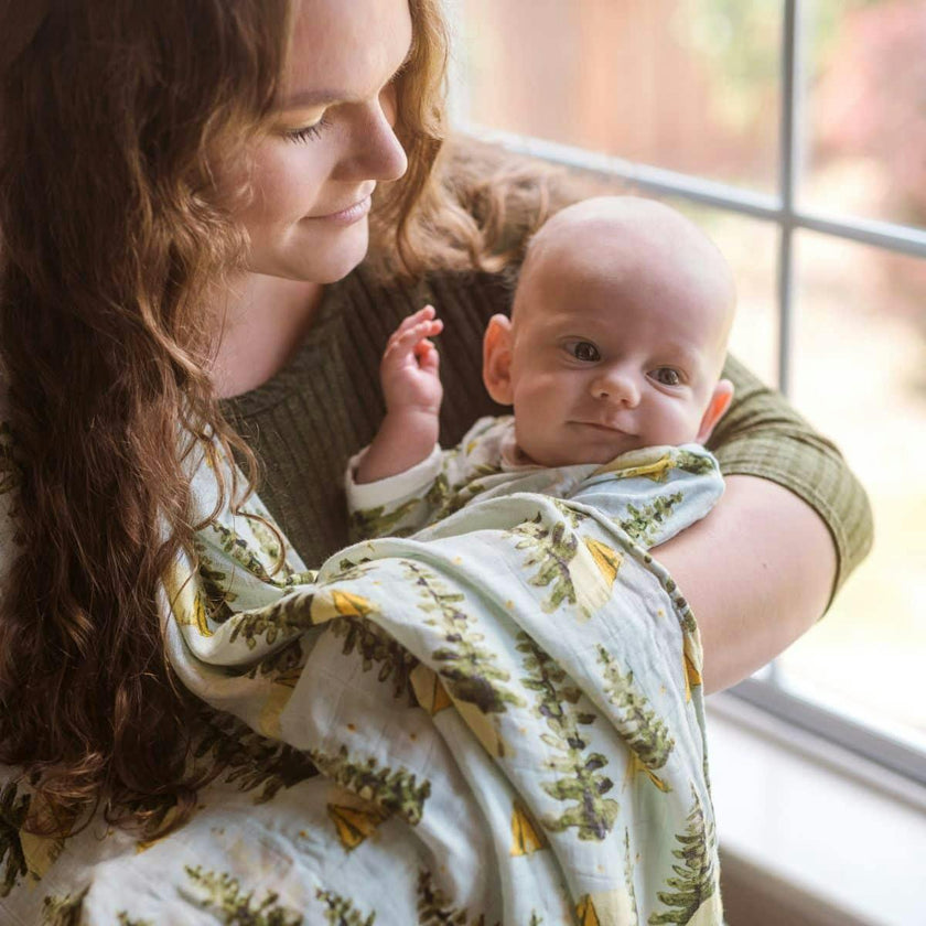 Seashells Bamboo Muslin Swaddle Blanket