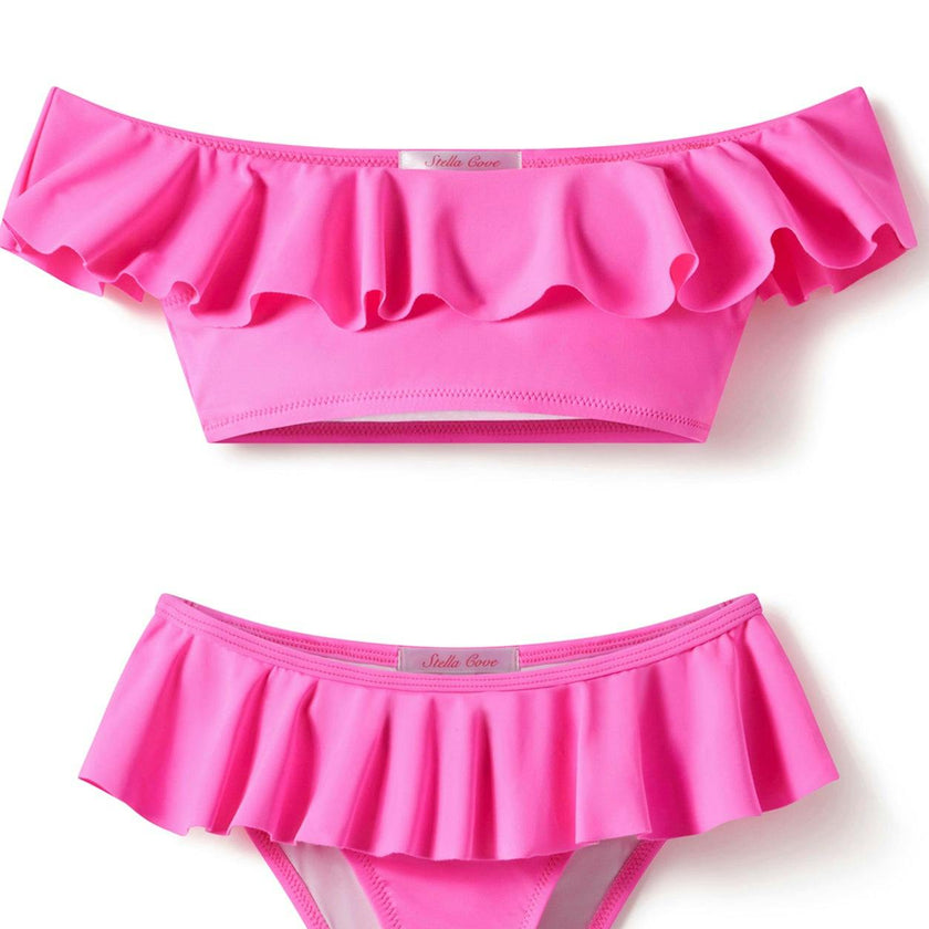 Wide Neck Ruffle Bikini