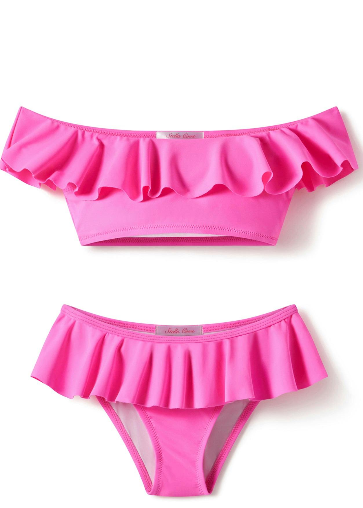 Wide Neck Ruffle Bikini