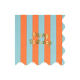 Stripe Happy Birthday Large Napkins