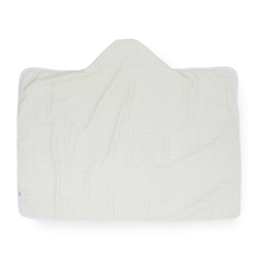 Toddler Hooded Towel - Tan Gingham