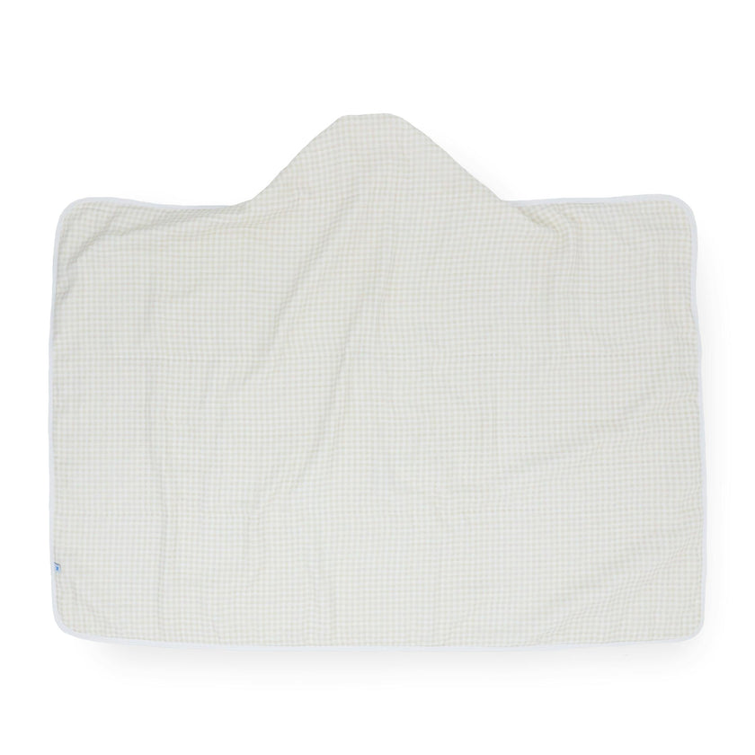 Toddler Hooded Towel - Tan Gingham