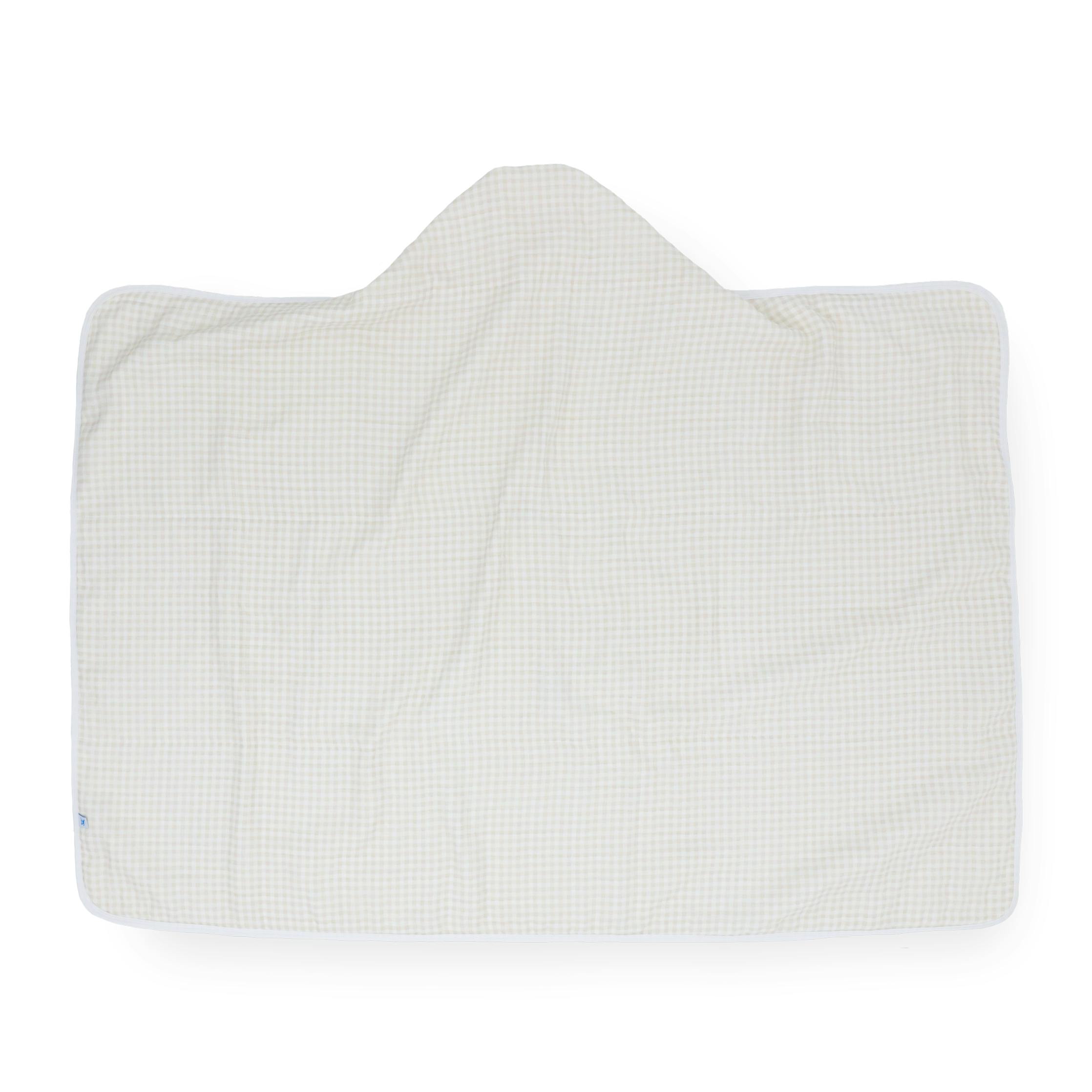 Toddler Hooded Towel - Tan Gingham