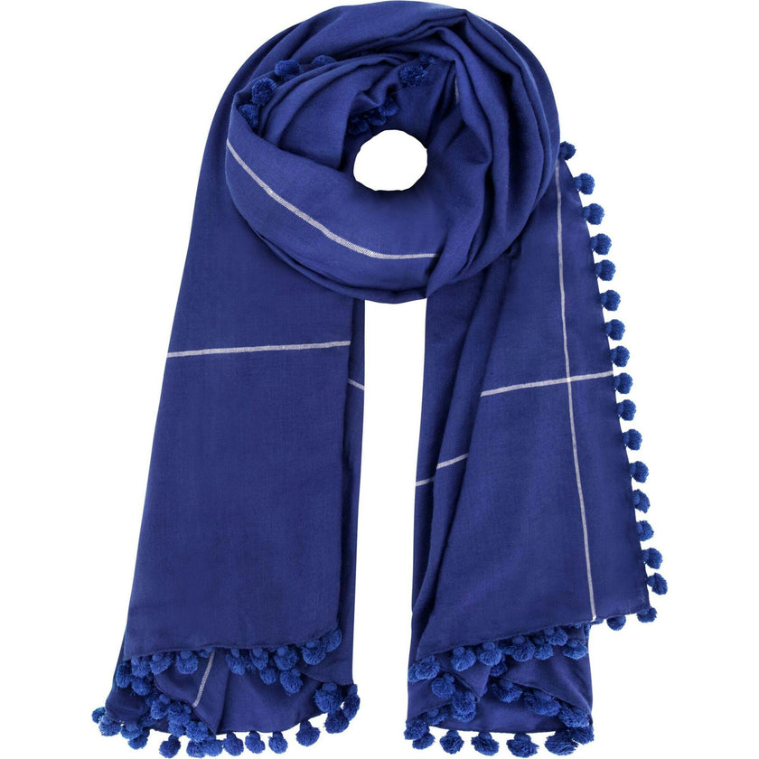Yaser Shaw Cashmere Pashmina Hand Woven Pompom Scarf