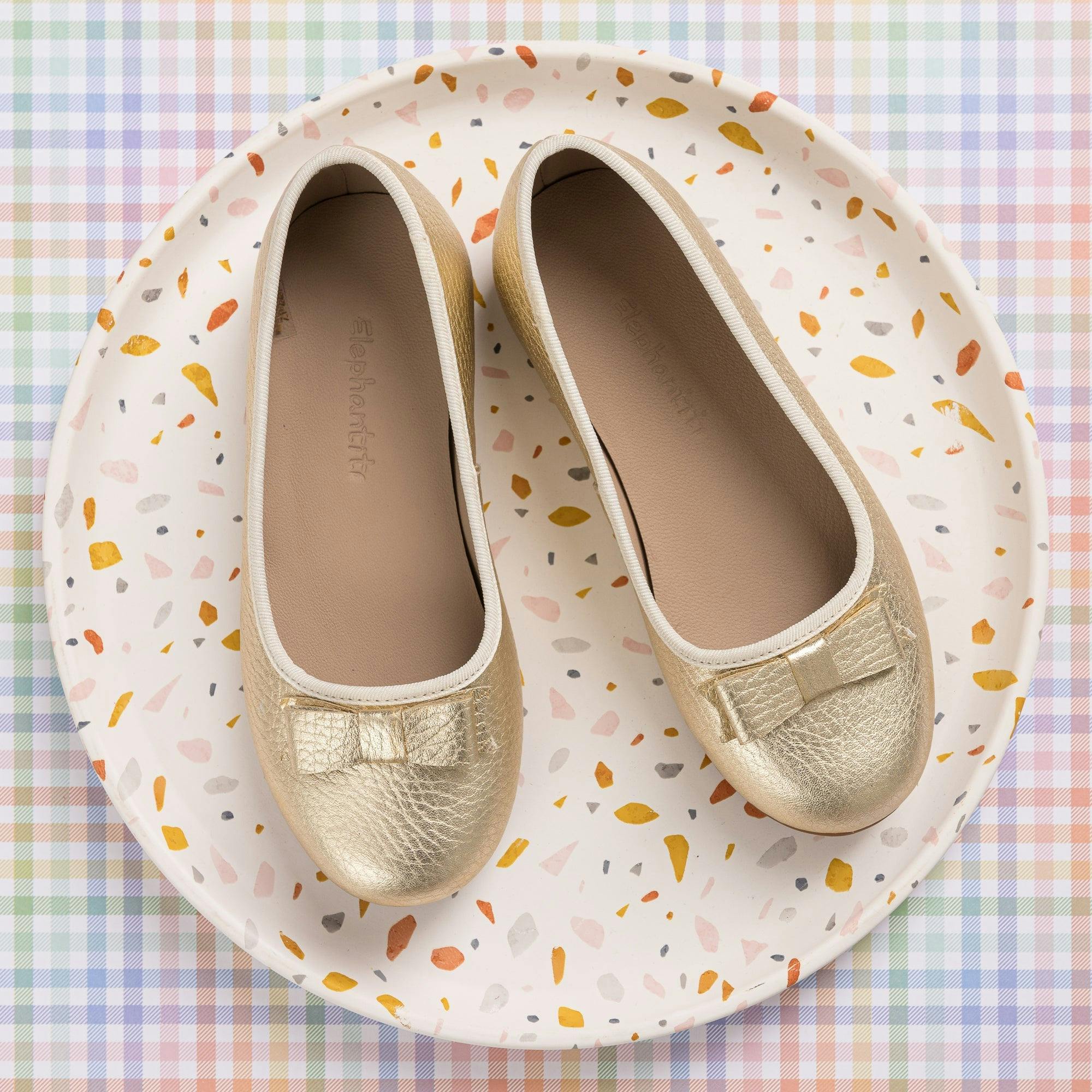 Camille Ballet Flat | Gold Leather