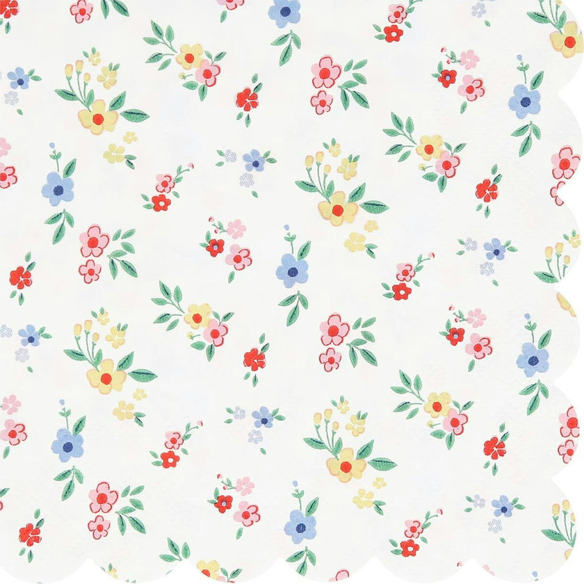 Ditsy Posy Scalloped Small Napkins