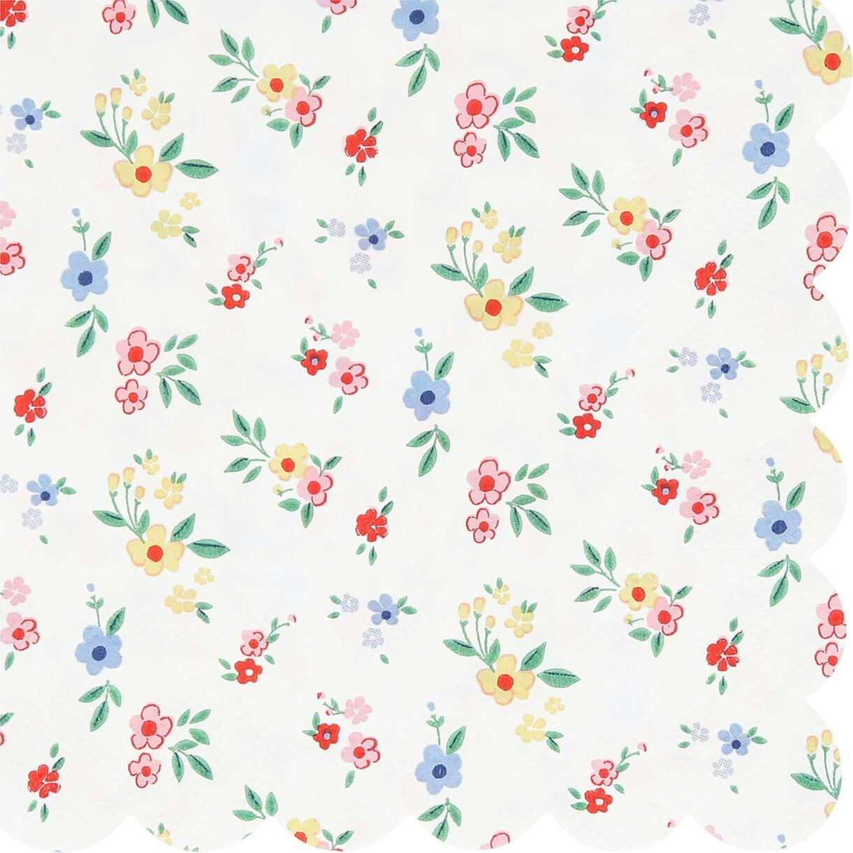 Ditsy Posy Scalloped Small Napkins