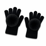 Faux Fur Pom Pom Gloves