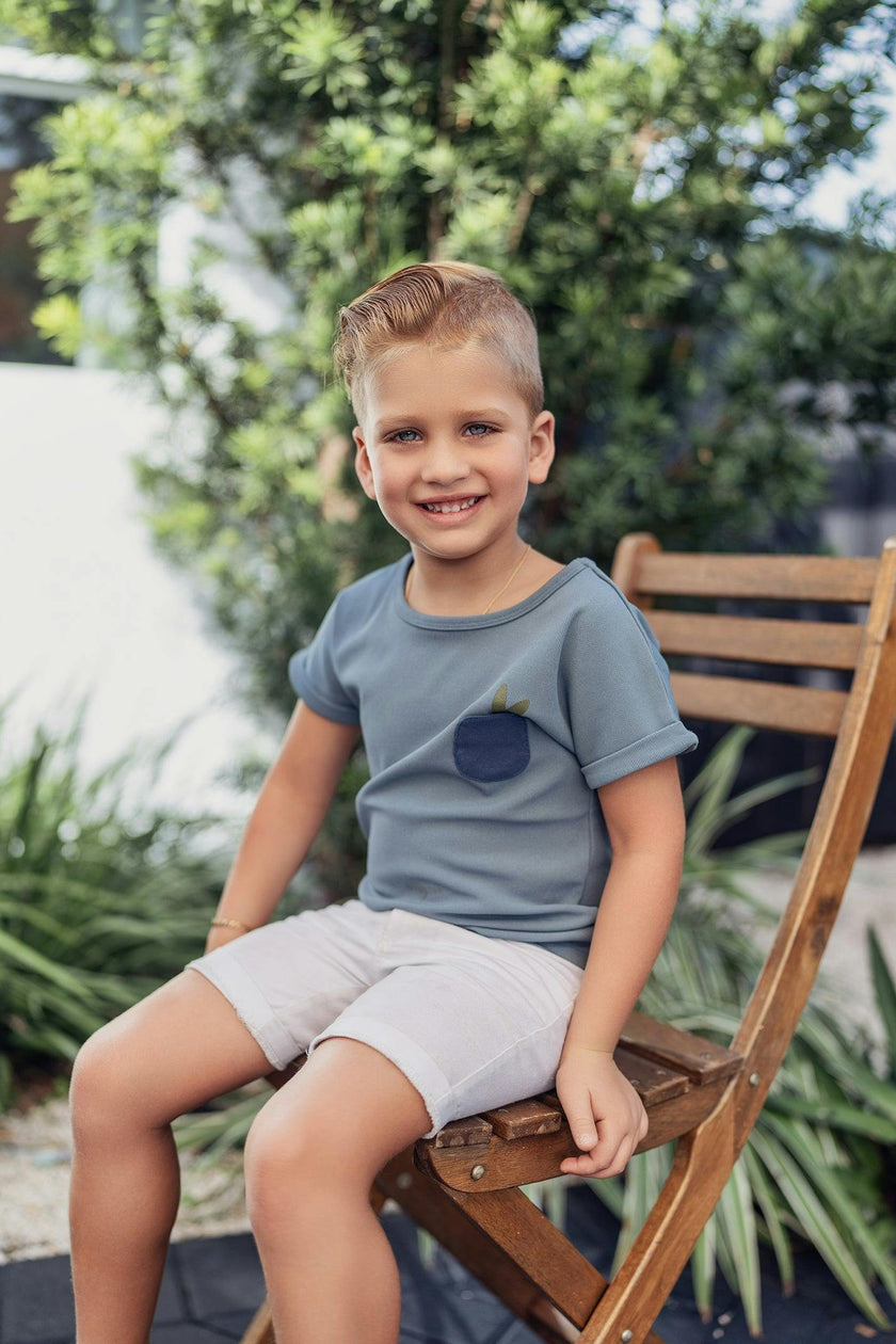 Boys Ribbed Berry Short Sleeve Shirt