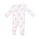 Pretty Bows - 2 Way Ruffle Sleeve Zipper Footie